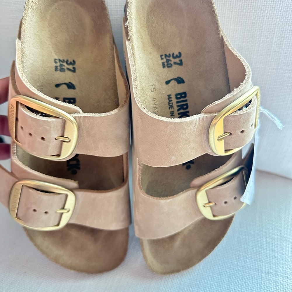 Birkenstock Big buckle Sandals - Cream with Gold Buckles - Picture 6 of 6